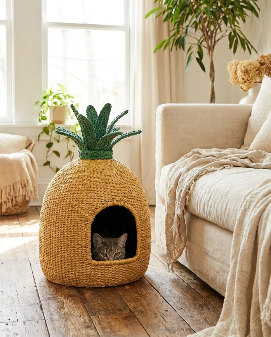 Pineapple Loofah Cat Hideout