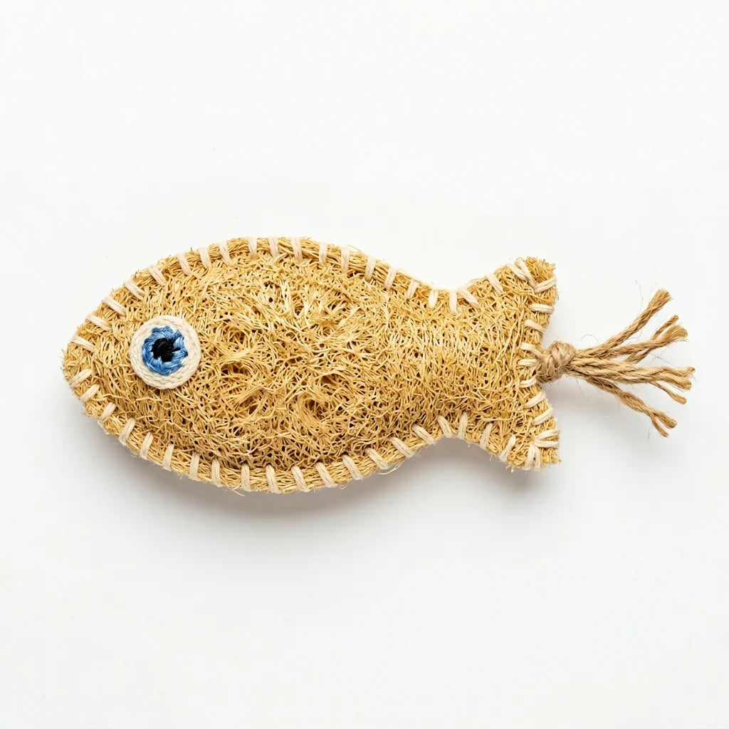 Embroidered Loofah Fish Cat Toy