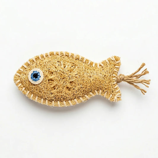 Embroidered Loofah Fish Cat Toy
